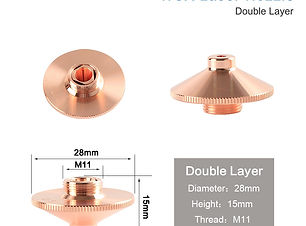 WSX 双喷嘴，直径：φ28mm，高度：15mm，螺纹：M11，材质：高端铜