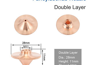 Farleylab双喷嘴，直径：φ28mm，高度：15mm，螺纹：M11，材质：高端铜